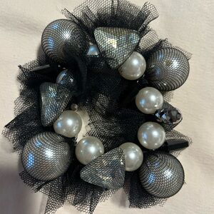 Black and Pearl Statement Bracelet